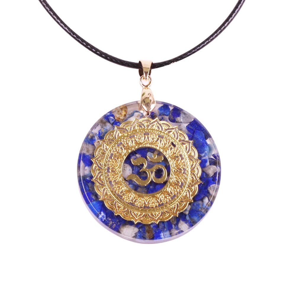 Energy Orgonite Necklace Lapis Lazuli Pendant Healing Emotional Wound Meditation Yoga Jewelry-0