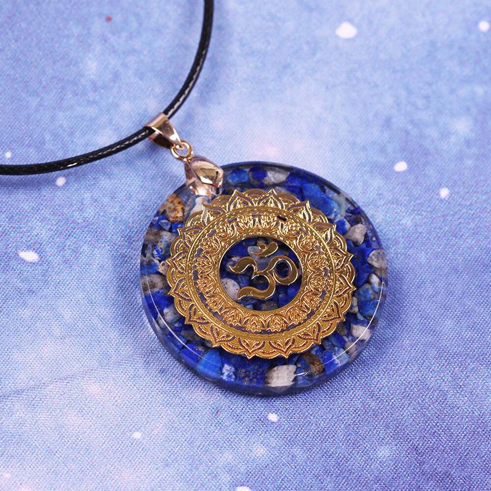 Energy Orgonite Necklace Lapis Lazuli Pendant Healing Emotional Wound Meditation Yoga Jewelry-2