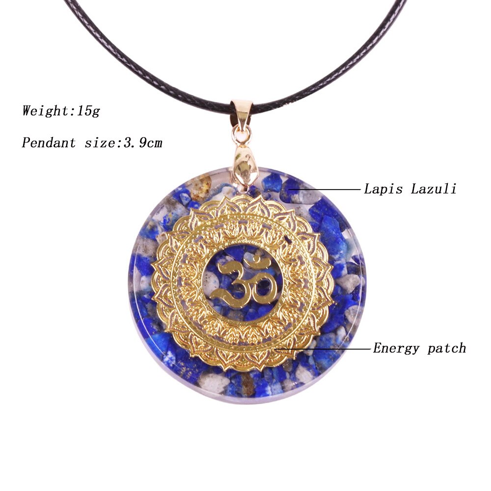 Energy Orgonite Necklace Lapis Lazuli Pendant Healing Emotional Wound Meditation Yoga Jewelry-4