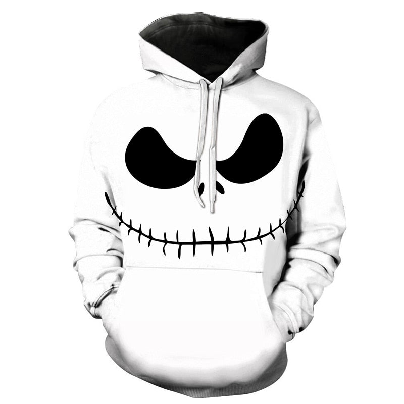 Male Sweatshirt Pumpkin King Jack Skellington Evil Smile Pattern Spring Men Hoodies Cool Streetwear Halloween Party-0