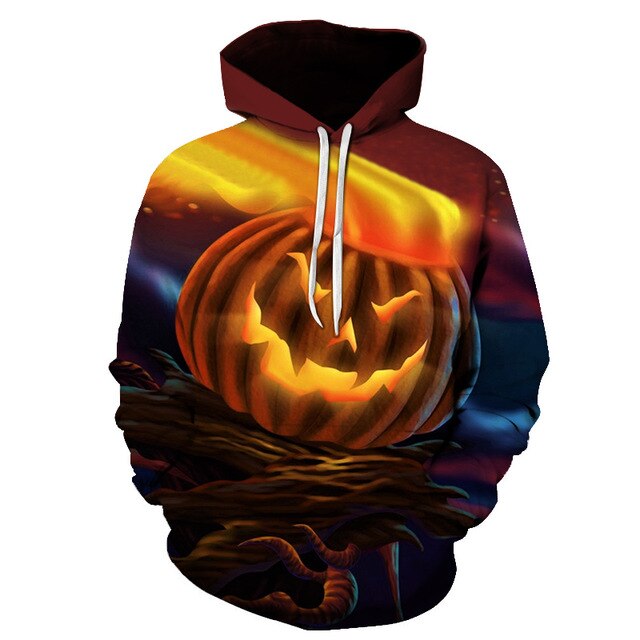 Male Sweatshirt Pumpkin King Jack Skellington Evil Smile Pattern Spring Men Hoodies Cool Streetwear Halloween Party-9