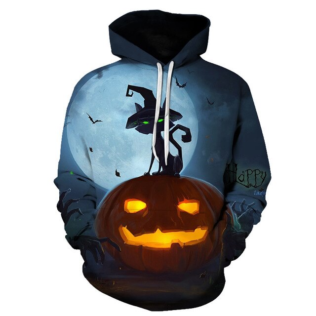 Male Sweatshirt Pumpkin King Jack Skellington Evil Smile Pattern Spring Men Hoodies Cool Streetwear Halloween Party-11