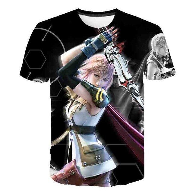 Japanese Game Final Fantasy Anime 3D T Shirt Men/Women Harajuku T-shirt -53