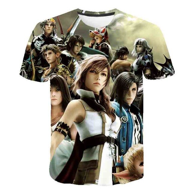 Japanese Game Final Fantasy Anime 3D T Shirt Men/Women Harajuku T-shirt -19