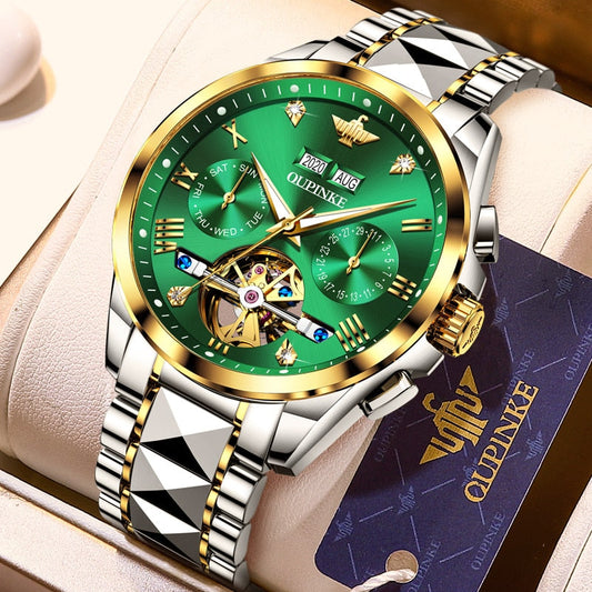 Luxury Men Watches Automatic Sapphire Green Watch Men Tungsten steel Waterproof Business Sport Mechanical Wristwatch-0