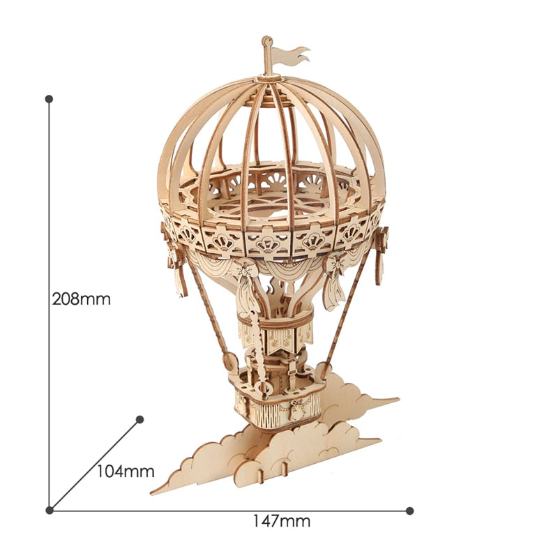 DIY 3D Gramophone Box, Pumpkin Cart Wooden Puzzle Game -3