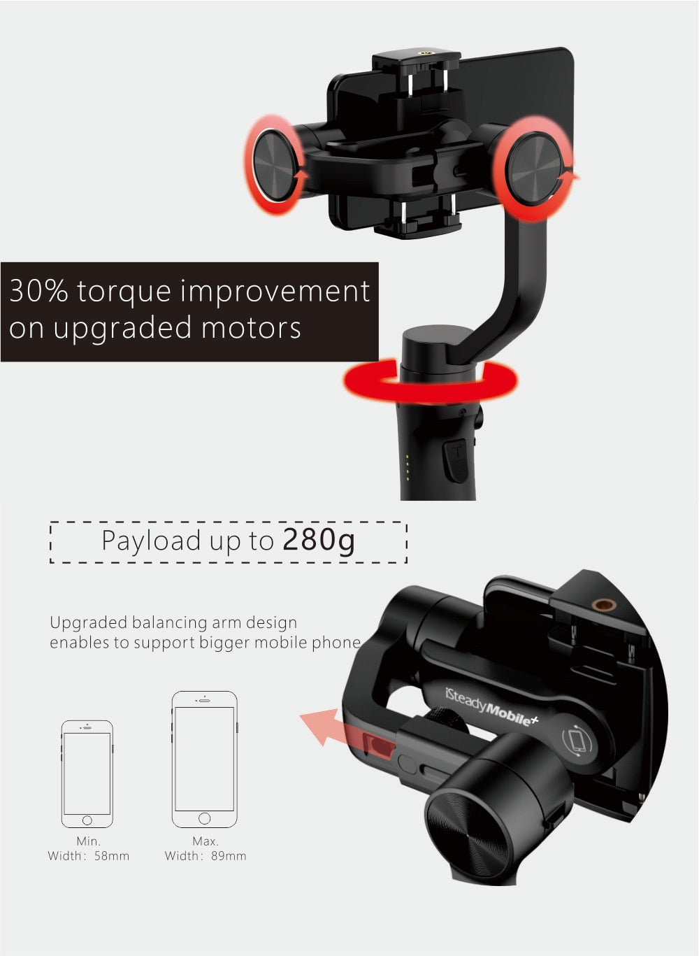 Mobile Plus Smartphone Gimbal Stabilizer for iPhone 11/11 Pro/Pro Max for Galaxy S10/Plus/S9 for Video Blogger-3