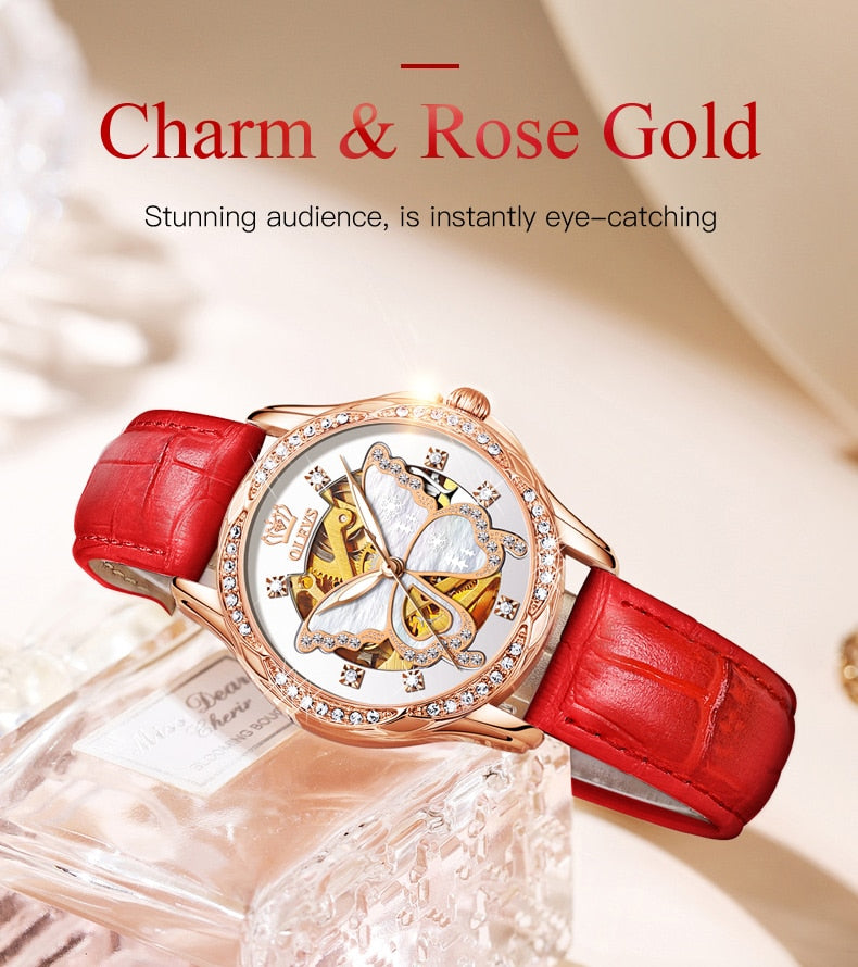 Mechanical Women Watch Fashion Switzerland Luxury Brand Ladies WristWatch Automatic Ceramic Hollow Design montre femme-4