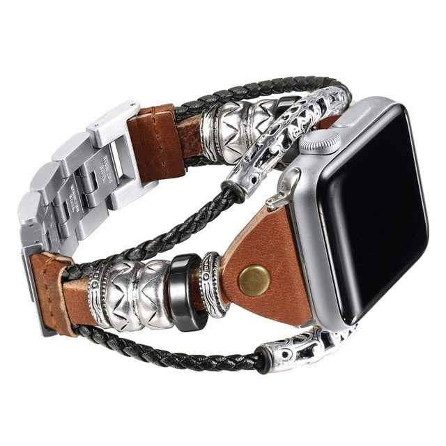 Leather loop Band For Apple Watch Series 6 5 4 3 SE -1