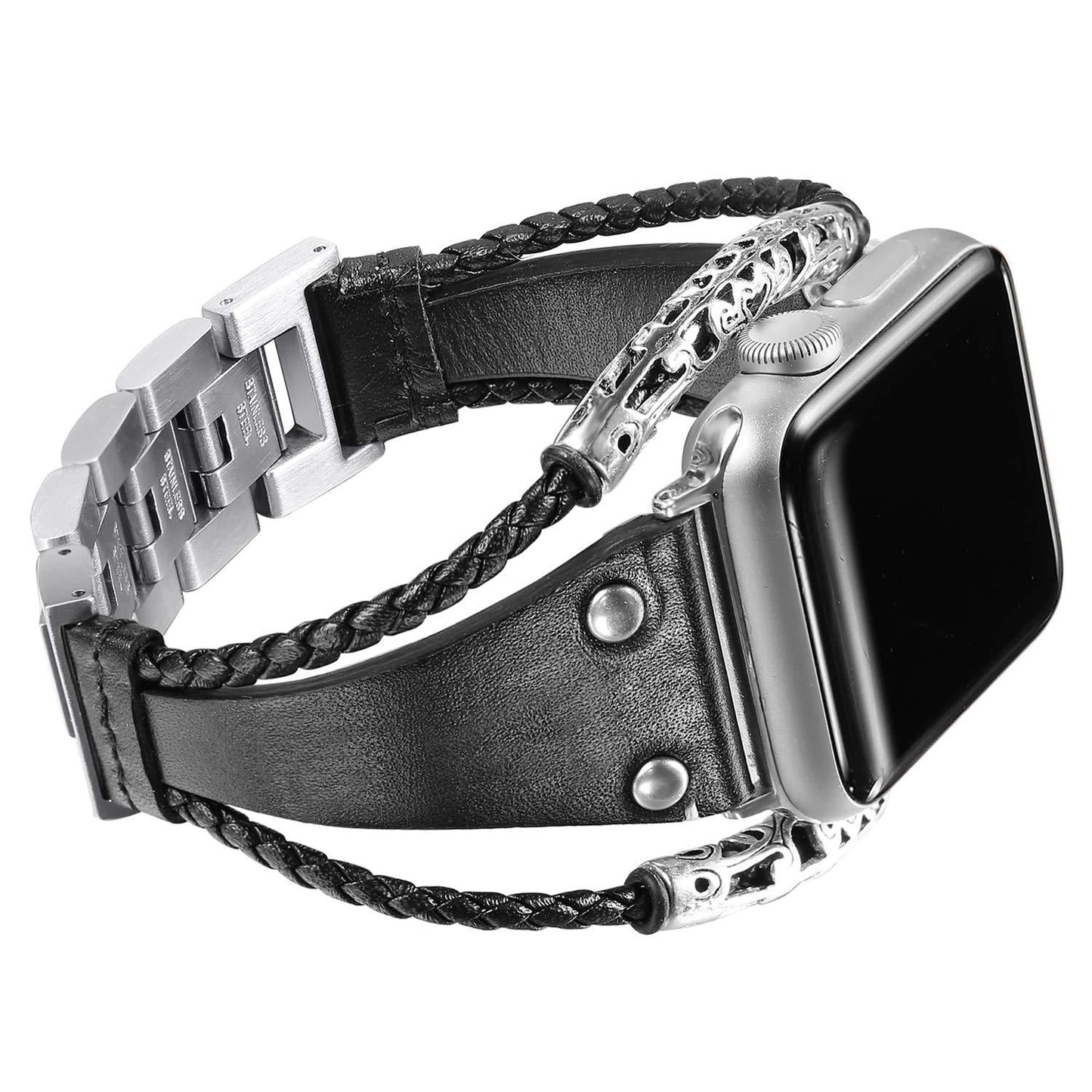 Leather loop Band For Apple Watch Series 6 5 4 3 SE -4