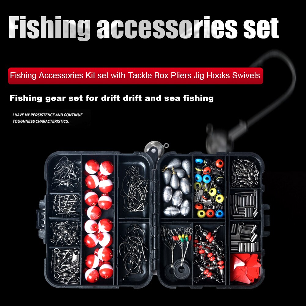 Treble Hook Jigs Swivels Fishing Kits Fishing Lure Lead Floating Tackle with Box for Outdoor Fishing Portable Accessories-4