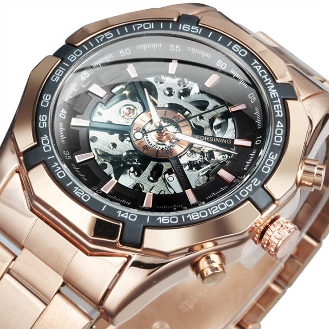 Watch Men Skeleton Automatic Mechanical Watch Gold Skeleton Vintage Man Watch Mens Watches-6