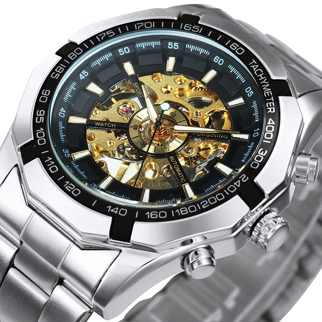 Watch Men Skeleton Automatic Mechanical Watch Gold Skeleton Vintage Man Watch Mens Watches-20