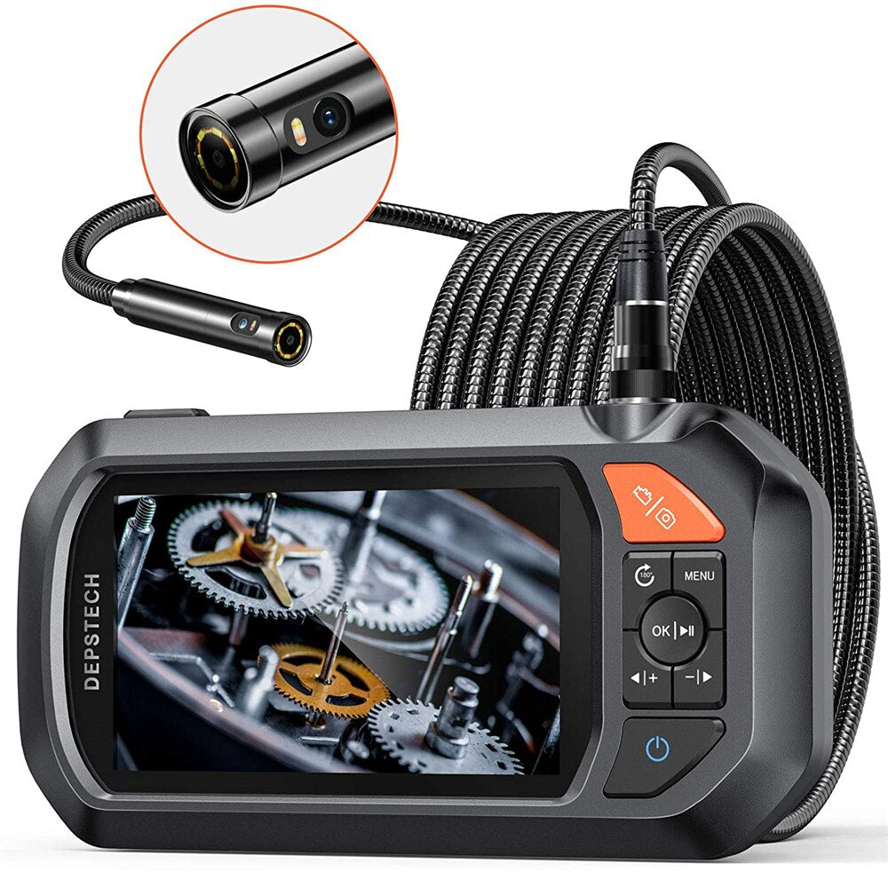 Industrial Borescope 1080P Dual Lens 4.3in IPS Screen Endoscope with 7 Adjustable LED and 4 External LED Fill Lights-0