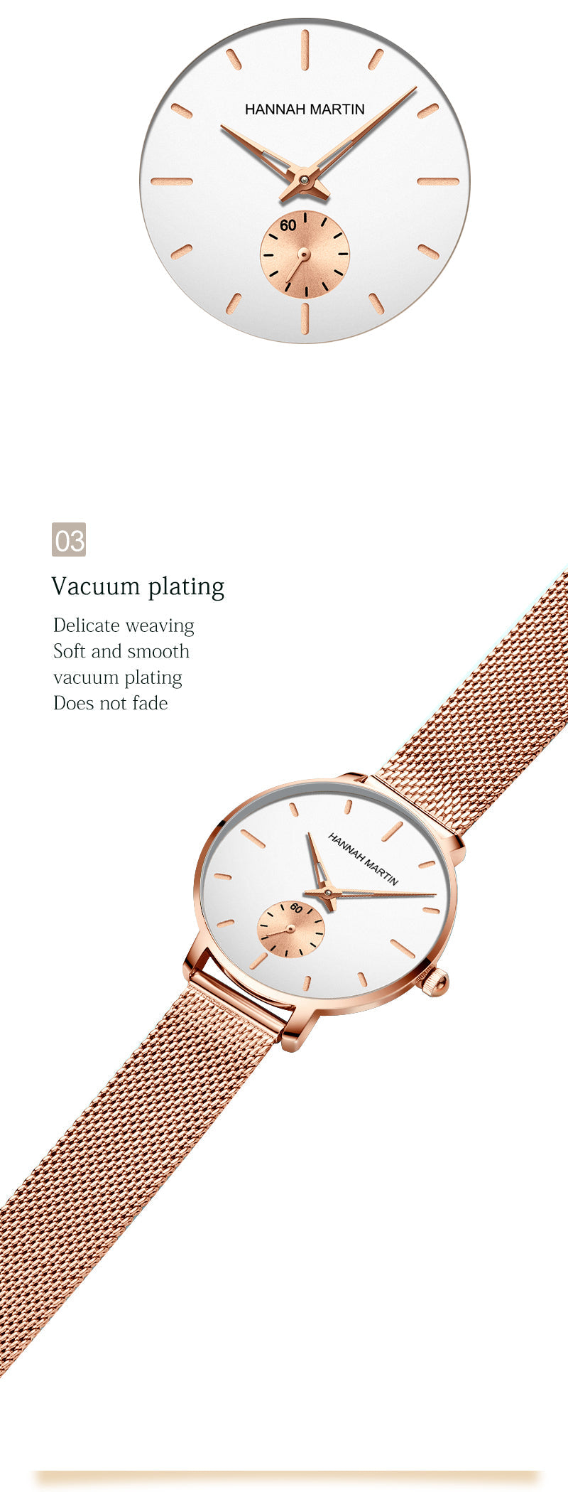 Japan Small Seconds Dial Quartz Movement Fashion Watch Waterproof Simple Women Gold Mesh Belt Top Brand Ladies Watches-12