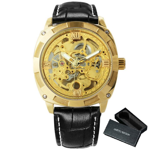 Men Watches Luxury Brand Design Automatic Watch Men Transparent Skeleton Mechanical Wrist Watch Leather Strap-1