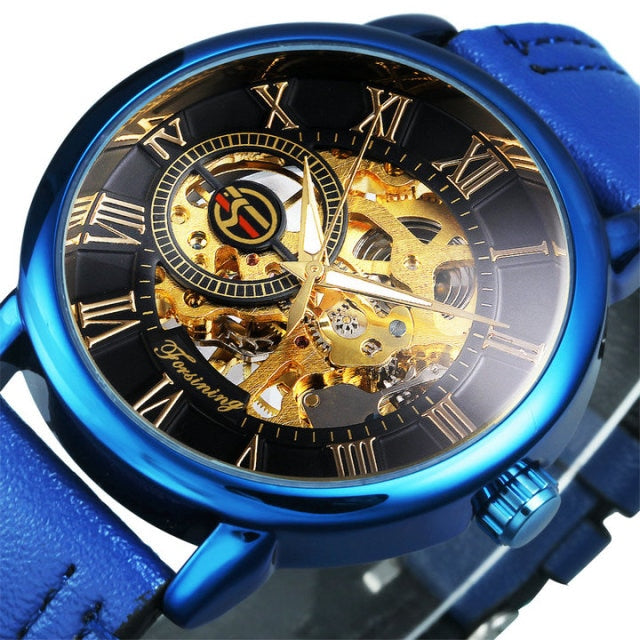 Mechanical Man Gold Watch Mens Watches Top Brand Luxury Clock Male Skeleton Leather 3d Hollow Engraving-11