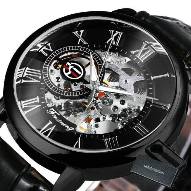 Mechanical Man Gold Watch Mens Watches Top Brand Luxury Clock Male Skeleton Leather 3d Hollow Engraving-3