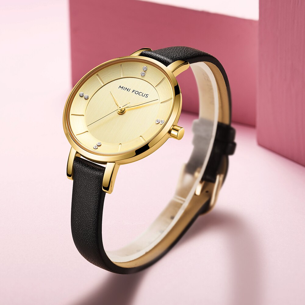 Ladies Watch Women's Watches Women Fashion Watch Top Brand Luxury Rose Red Golden Big Dial Minimalist-15