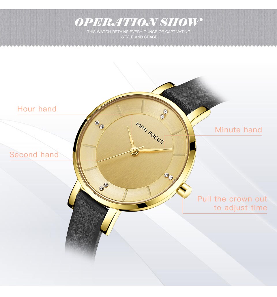 Ladies Watch Women's Watches Women Fashion Watch Top Brand Luxury Rose Red Golden Big Dial Minimalist-12