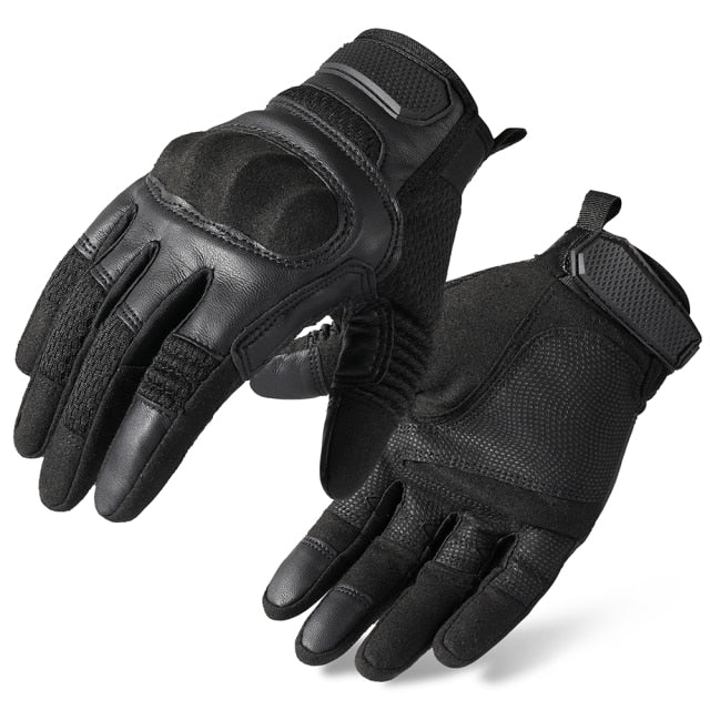 Motorcycle Full Finger Gloves TouchScreen PU Leather-1