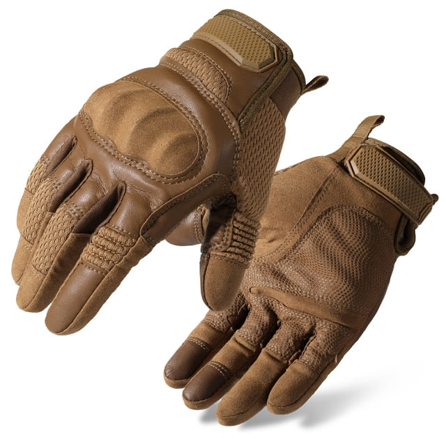 Motorcycle Full Finger Gloves TouchScreen PU Leather-4