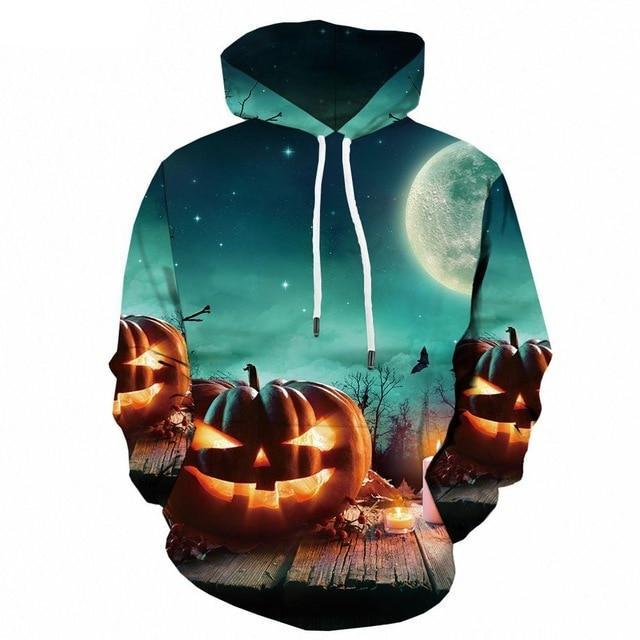 Halloween Pumpkin 3d Print Party Moon Sweatshirt-2