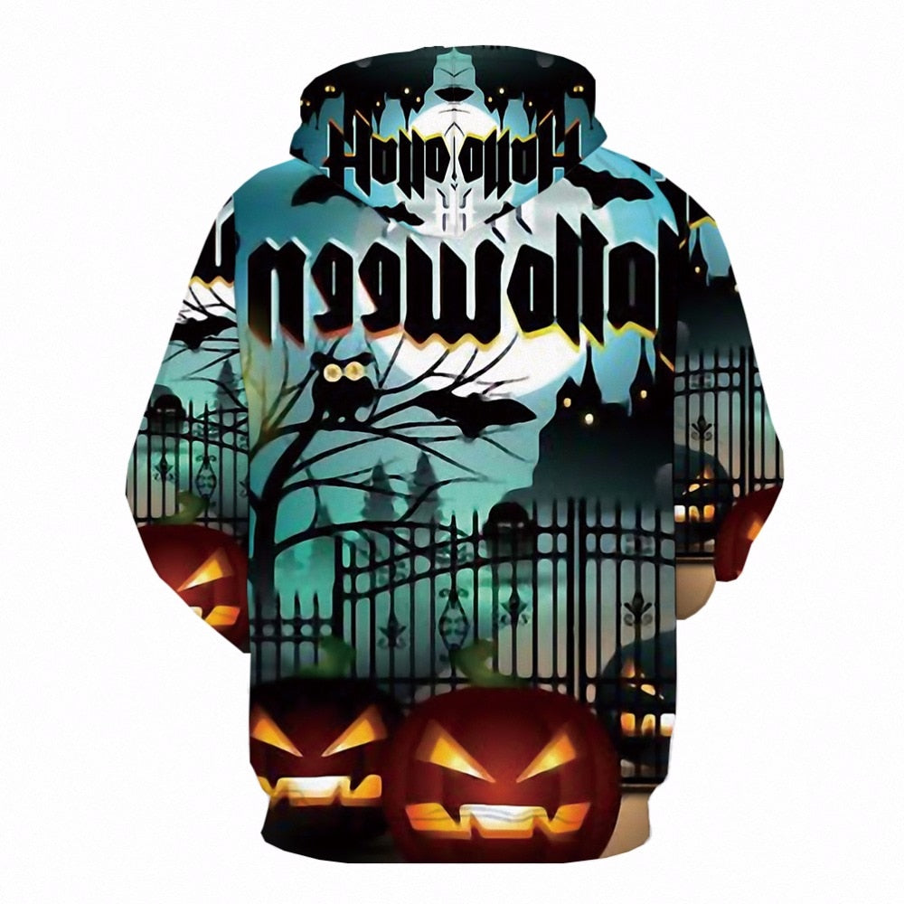 Halloween Pumpkin 3d Print Party Moon Sweatshirt-1