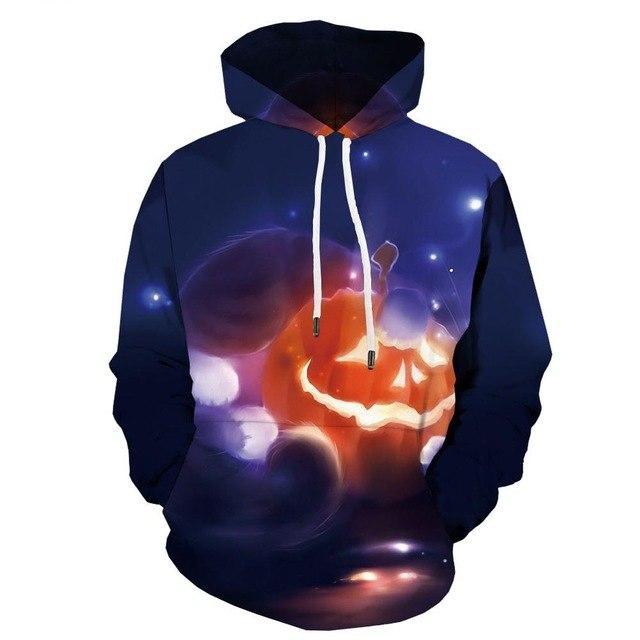 Halloween Men Pumpkin 3d Printed Fire Sweatshirt-2