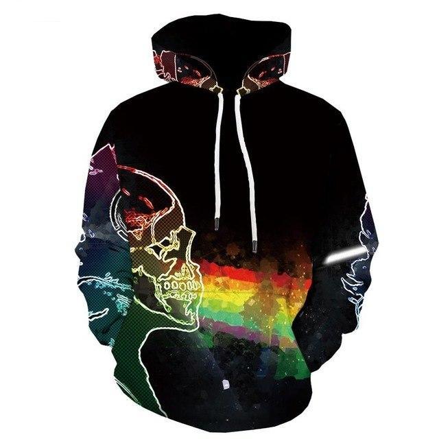 Men Halloween Pumpkin 3D Print Black Hoodie-2