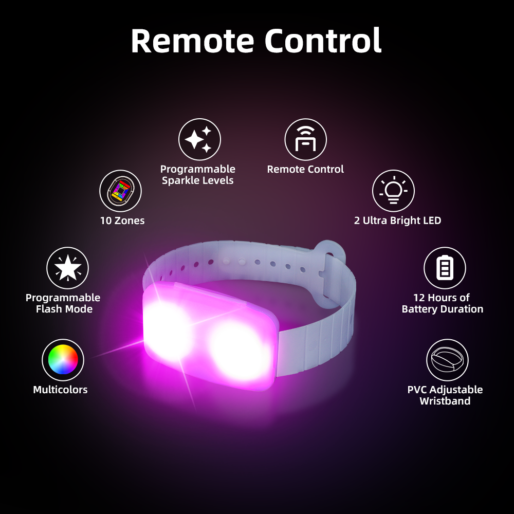 LED Wristband PVC Remote Controlled LED Bracelets for Events-1