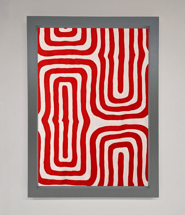 Red Waves Abstract Art Framed Poster-3