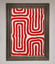 Red Waves Abstract Art Framed Poster-16