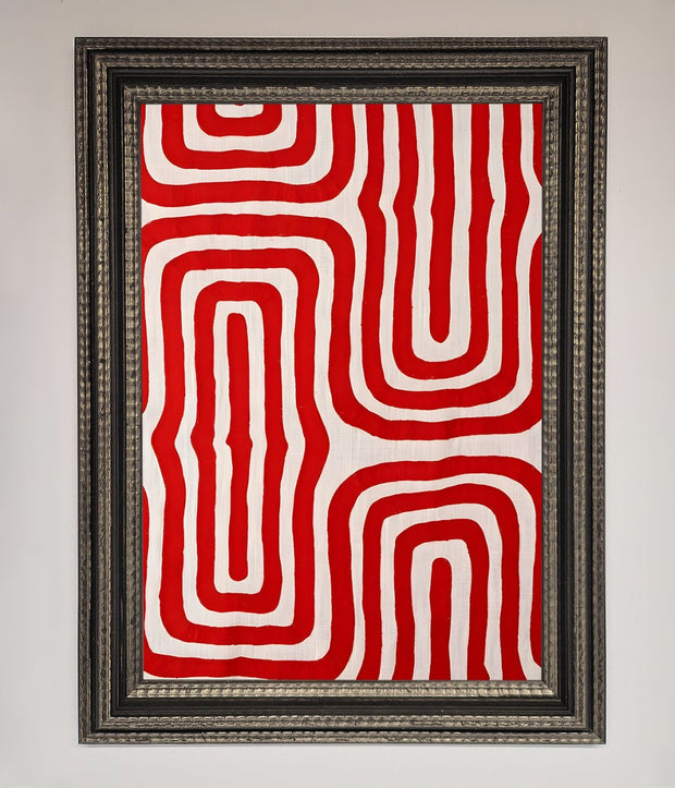 Red Waves Abstract Art Framed Poster-17