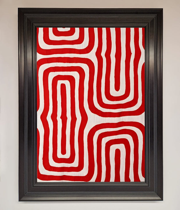 Red Waves Abstract Art Framed Poster-6