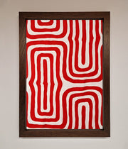 Red Waves Abstract Art Framed Poster-4