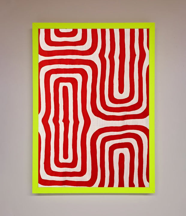 Red Waves Abstract Art Framed Poster-12