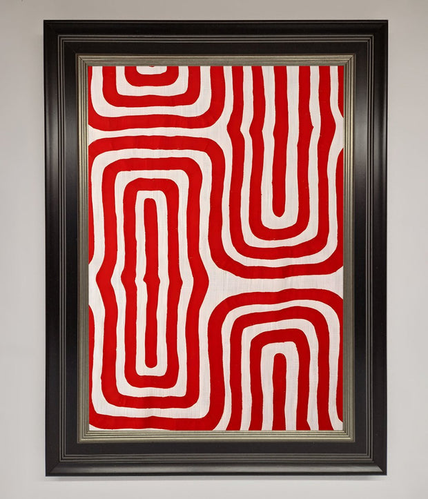 Red Waves Abstract Art Framed Poster-8