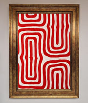 Red Waves Abstract Art Framed Poster-7