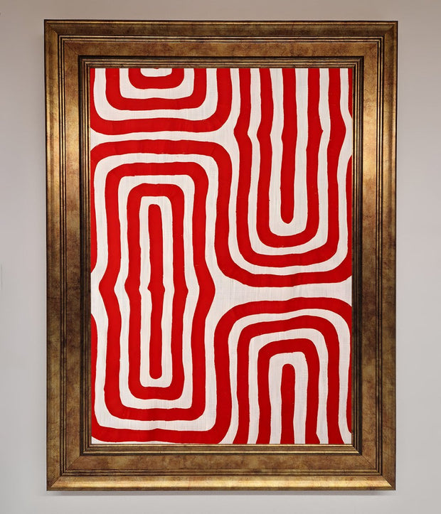 Red Waves Abstract Art Framed Poster-7