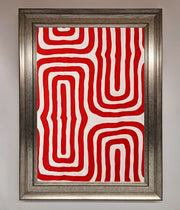 Red Waves Abstract Art Framed Poster-5