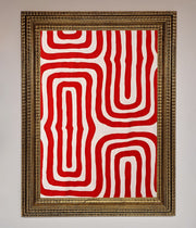 Red Waves Abstract Art Framed Poster-15