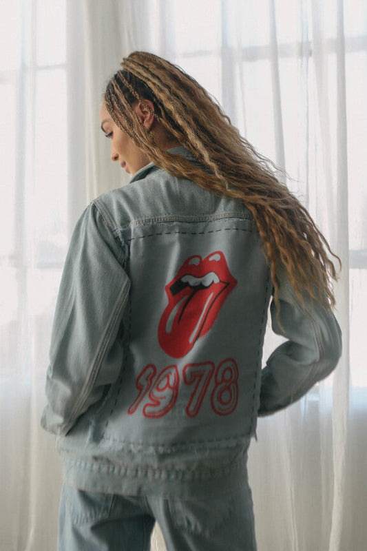 Rolling Stones 1978 Hand Stitched Denim Jacket by People of Leisure-0