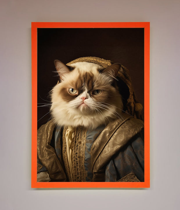 Renaissance Grumpy Cat Framed Print-6