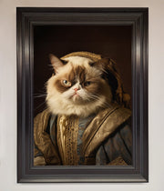 Renaissance Grumpy Cat Framed Print-0