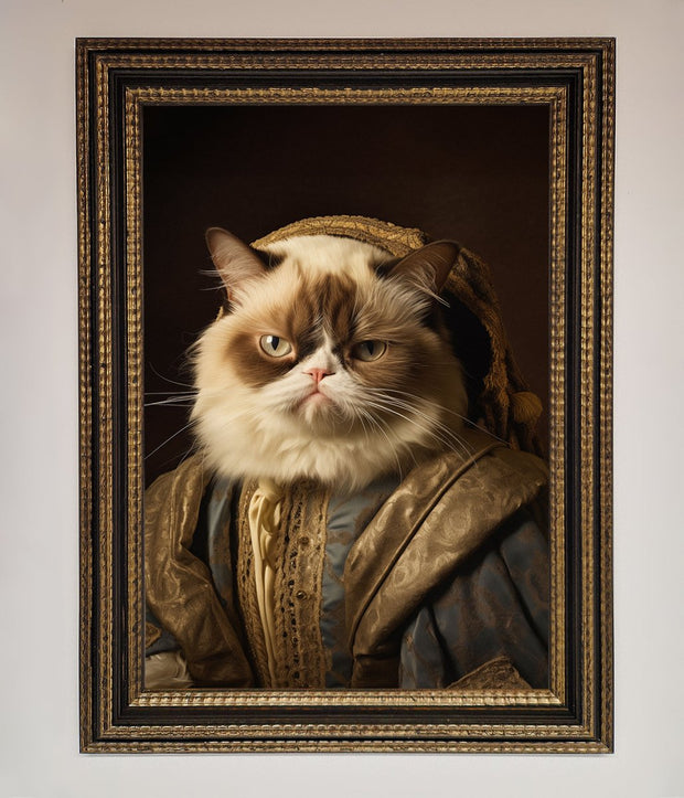 Renaissance Grumpy Cat Framed Print-12
