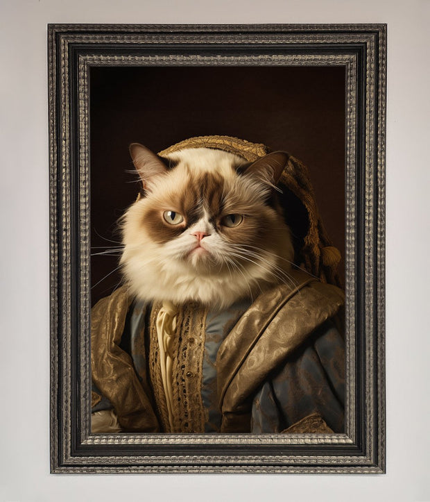 Renaissance Grumpy Cat Framed Print-14