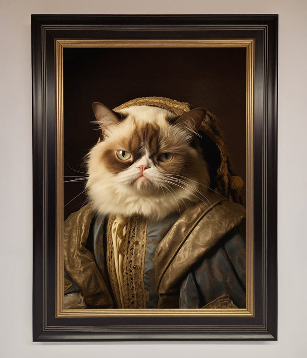 Renaissance Grumpy Cat Framed Print-17