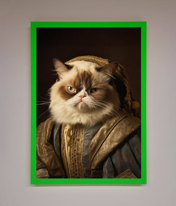 Renaissance Grumpy Cat Framed Print-9