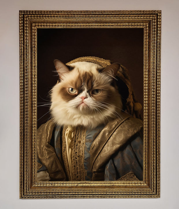 Renaissance Grumpy Cat Framed Print-10